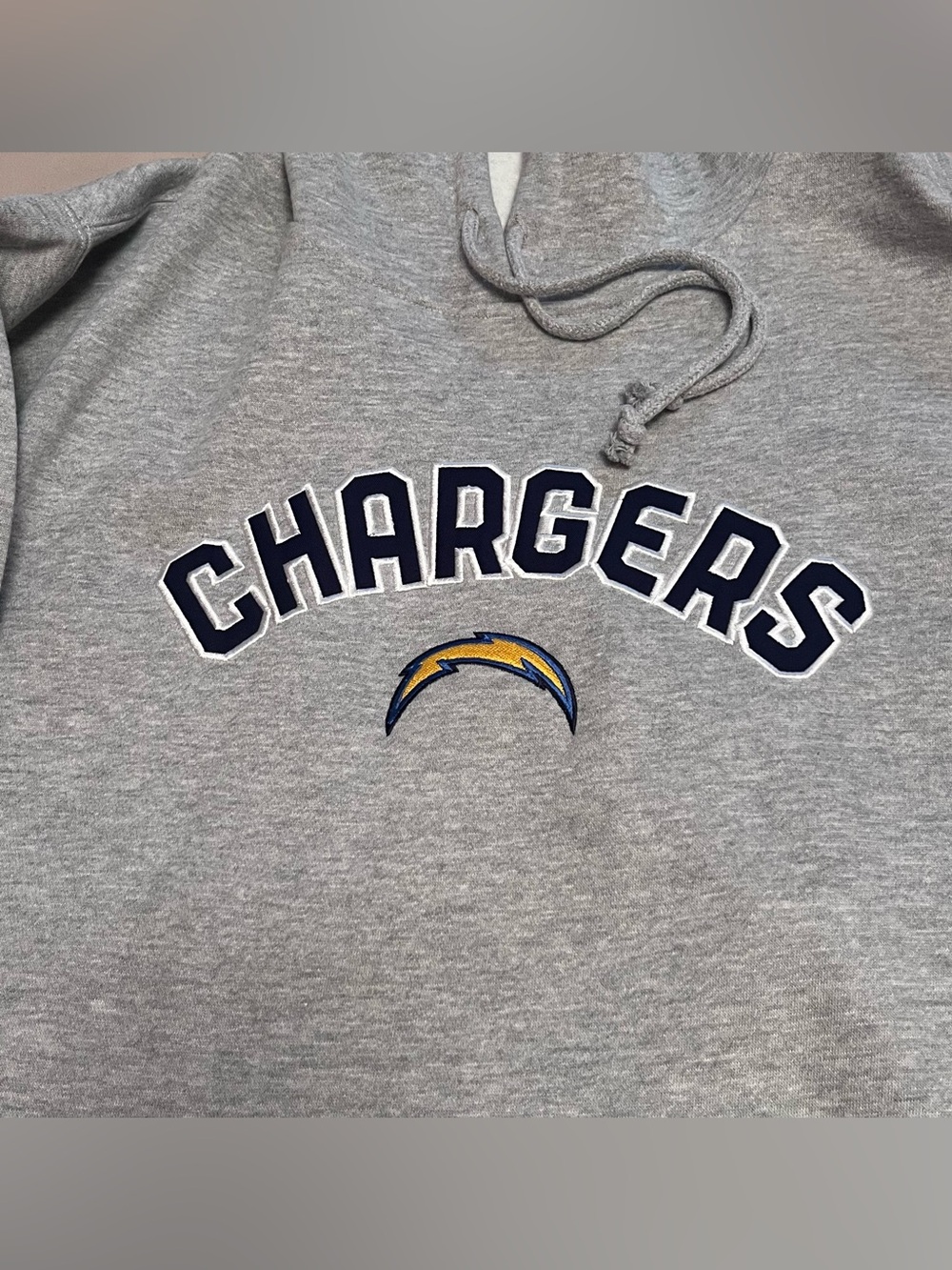 NFL Los Angles Chargers Grey Men’s Pullover Hoodie - Team Logo